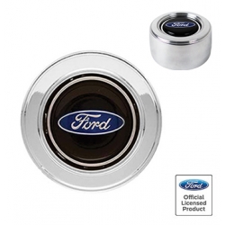 Horn Button High Rise Polished Aluminum Ford Oval Logo